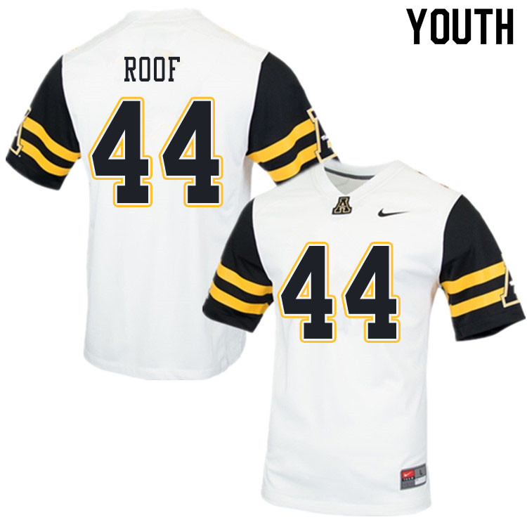 Youth #44 T.D. Roof Appalachian State Mountaineers College Football Jerseys Sale-White - Click Image to Close